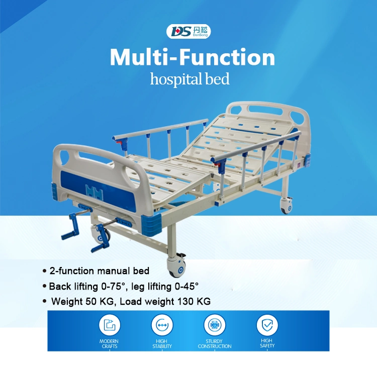 Two Functions Adjustable Medical Steel Home Care Hospital Bed for Patients and Hospital