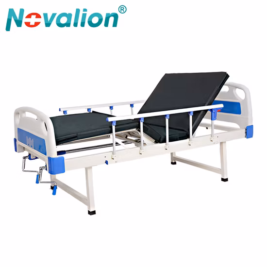Letto per paziente in terapia intensiva medica ospedaliera manuale/elettrica con testiera in PP personalizzata a 2 manovelle